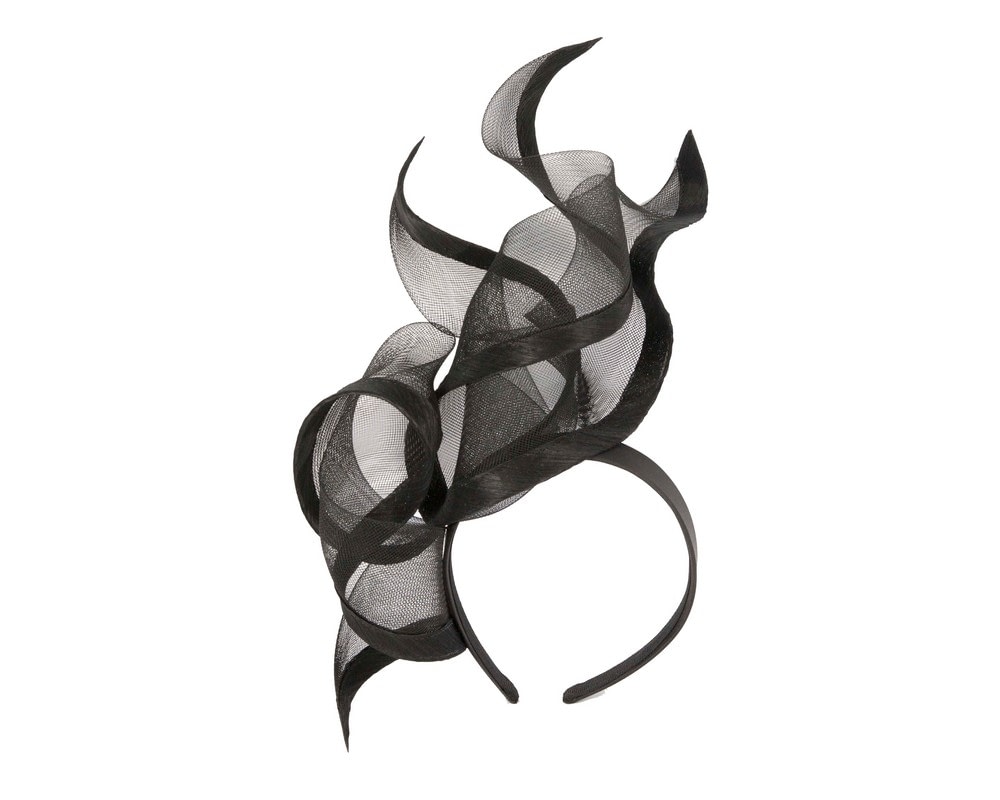 Fascinators Online - Bespoke large black racing fascinator by Fillies Collection