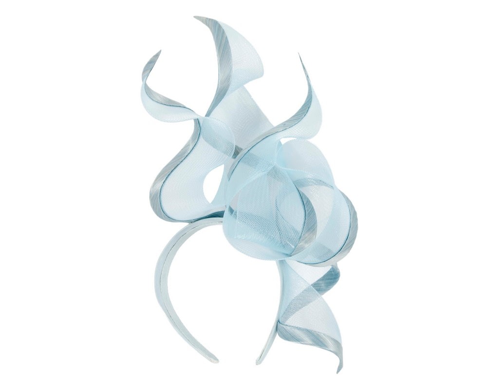 Bespoke large light blue racing fascinator by Fillies Collection - Image 4