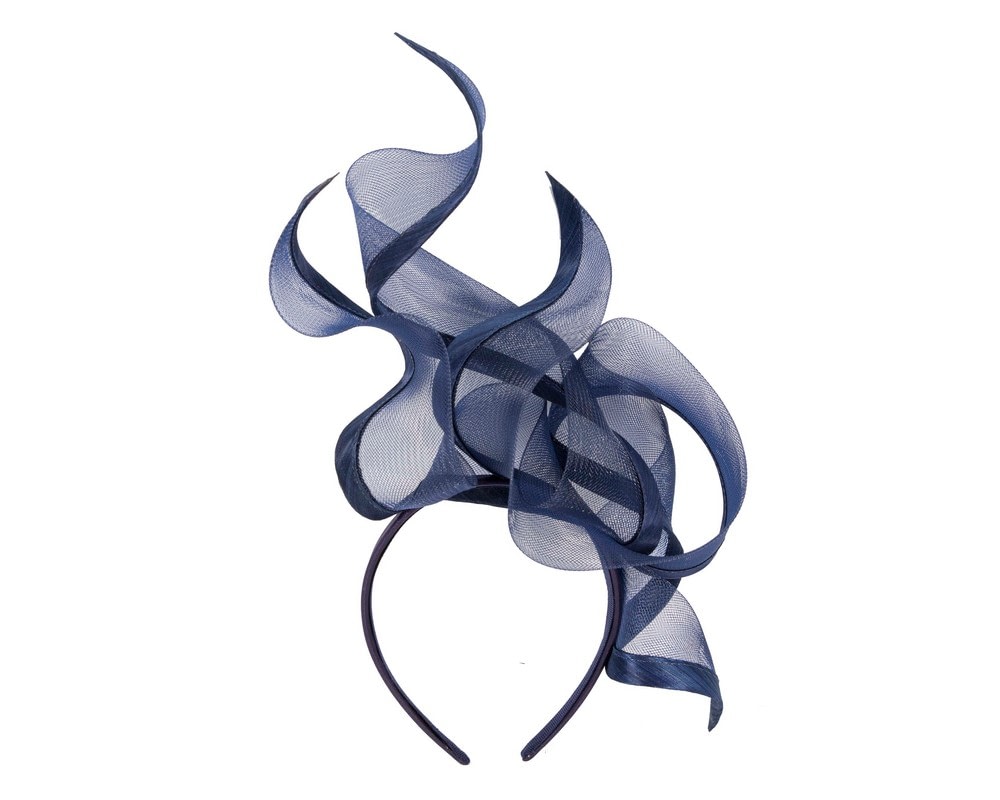 Bespoke large navy racing fascinator by Fillies Collection - Fascinators Online Bespoke large navy racing fascinator by Fillies Collection - Image 4