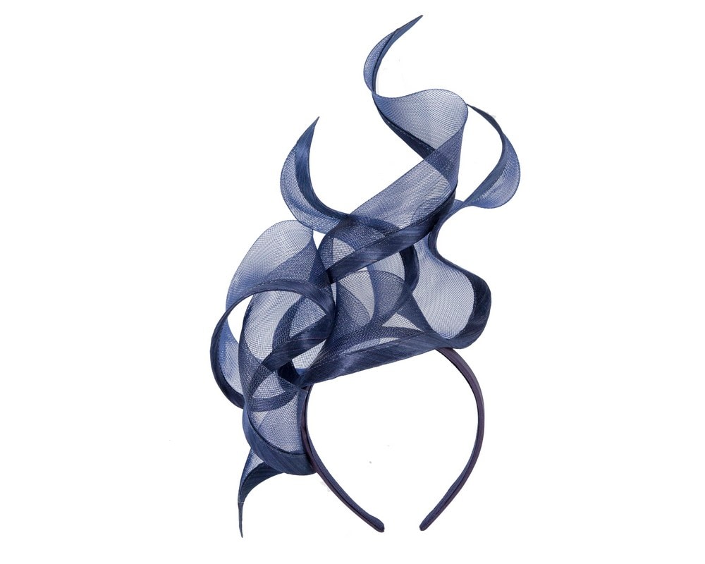 Fascinators Online - Bespoke large navy racing fascinator by Fillies Collection