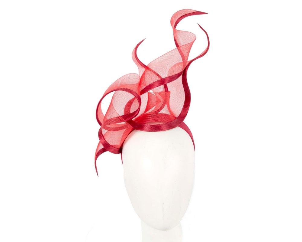Fascinators Online - Bespoke large red racing fascinator by Fillies Collection