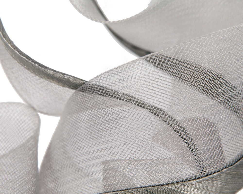 Bespoke large silver racing fascinator by Fillies Collection - Image 3