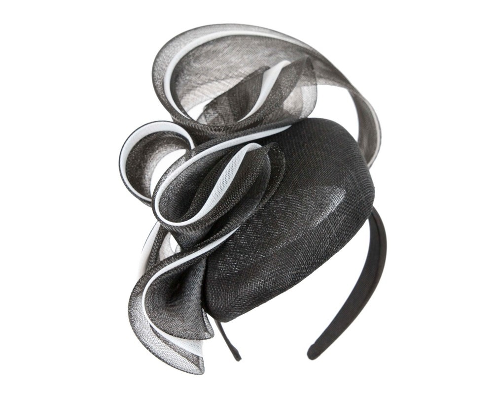 Fascinators Online - Large black and white fascinator by Fillies Collection