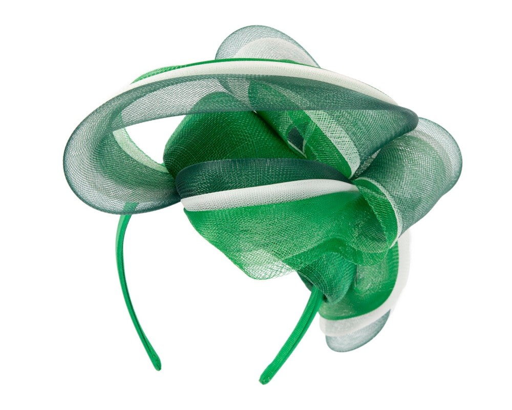 Large green and cream fascinator by Fillies Collection - Image 6