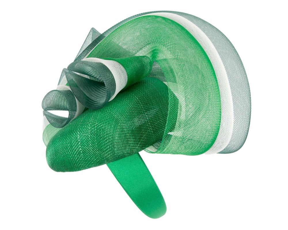 Large green and cream fascinator by Fillies Collection - Image 3
