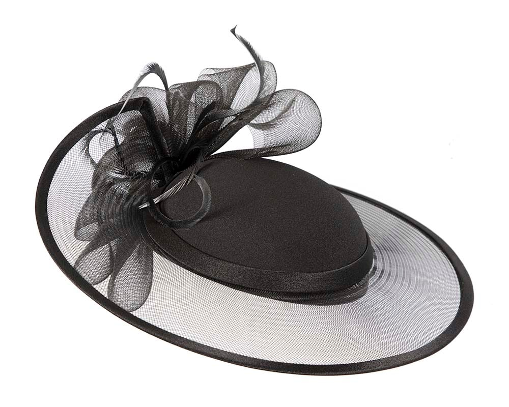 Fascinators Online - Black custom made Mother of the Bride hat