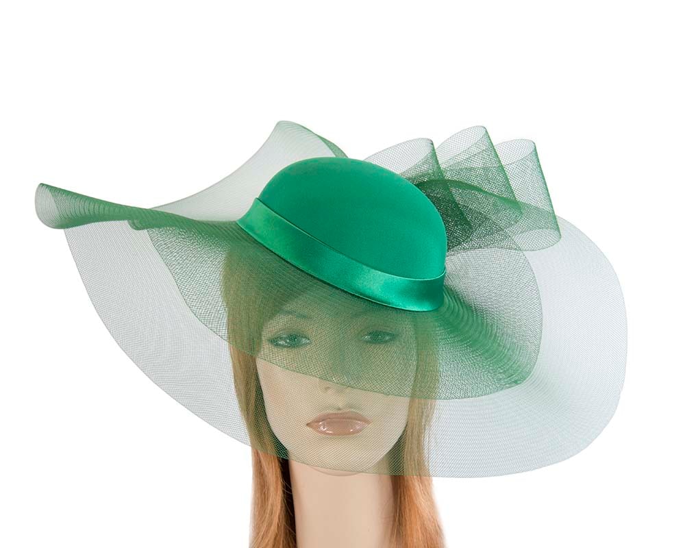 Fascinators Online - Custom made green wide brim hat by Fillies Collection