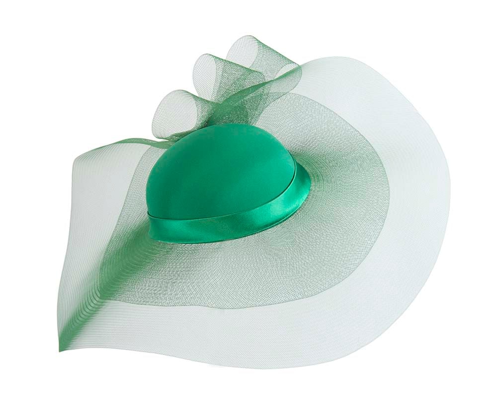 Fascinators Online - Custom made green wide brim hat by Fillies Collection