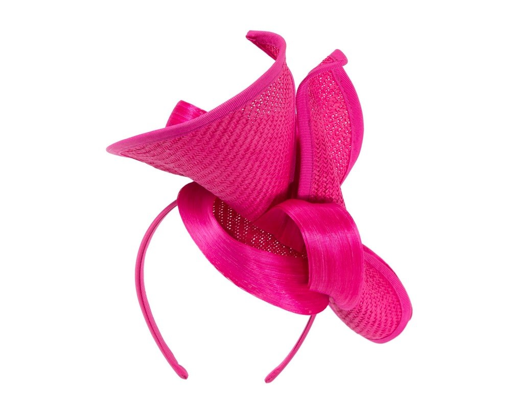 Fuchsia fascinator with bow by Fillies Collection - Image 5