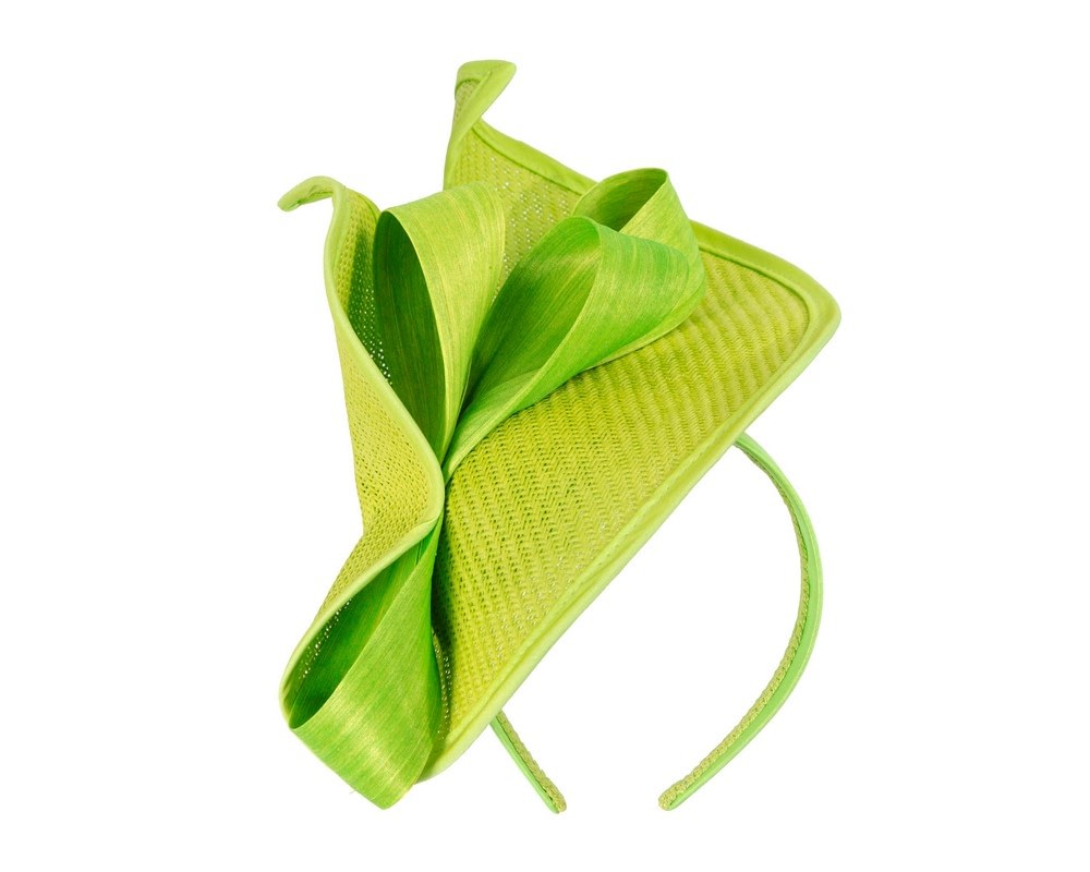 Fascinators Online - Lime green fascinator with bow by Fillies Collection