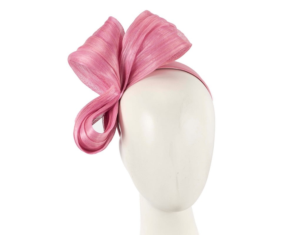 Fascinators Online - Dusty pink bow racing fascinator by Fillies Collection
