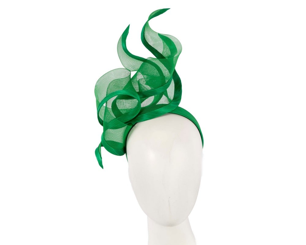 Fascinators Online - Bespoke green navy racing fascinator by Fillies Collection