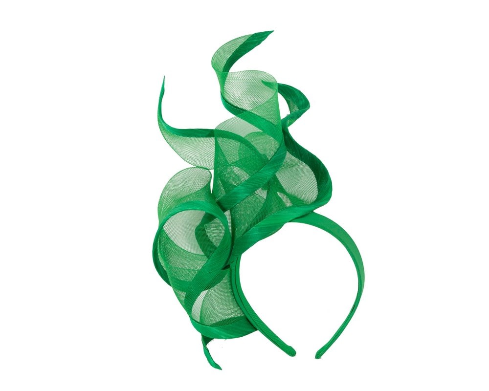 Fascinators Online - Bespoke green navy racing fascinator by Fillies Collection