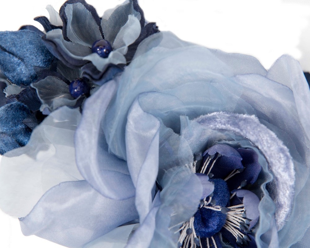 Blue and navy flower headband by Max Alexander - Fascinators Online Blue and navy flower headband by Max Alexander - Image 3