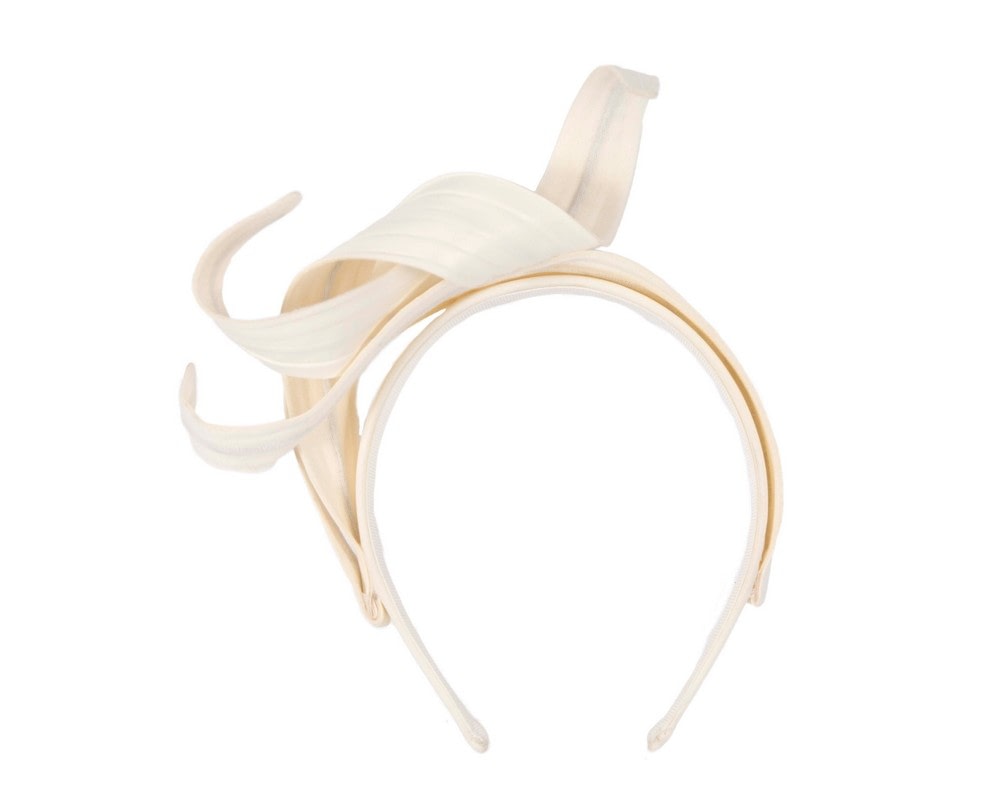 Ivory leather fascinator by Max Alexander - Image 4