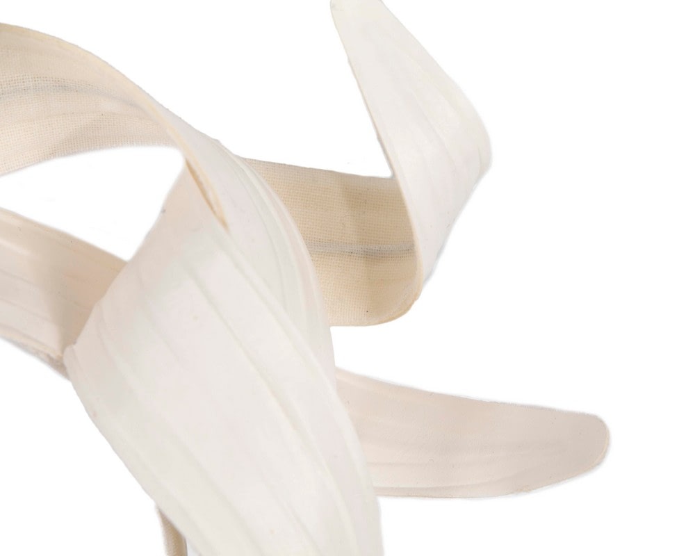 Ivory leather fascinator by Max Alexander - Image 3