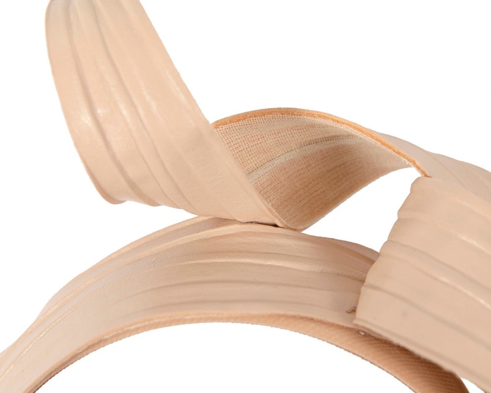 Nude leather fascinator by Max Alexander - Fascinators Online Nude leather fascinator by Max Alexander - Image 3