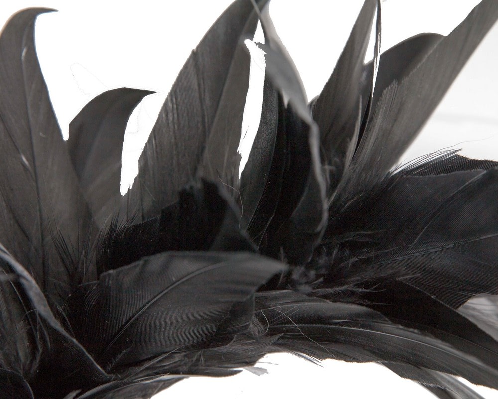 Black feather bunch fascinator by Max Alexander - Fascinators Online Black feather bunch fascinator by Max Alexander - Image 3