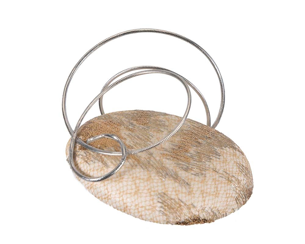 Fascinators Online - Cream & Silver fascinator by Fillies Collection