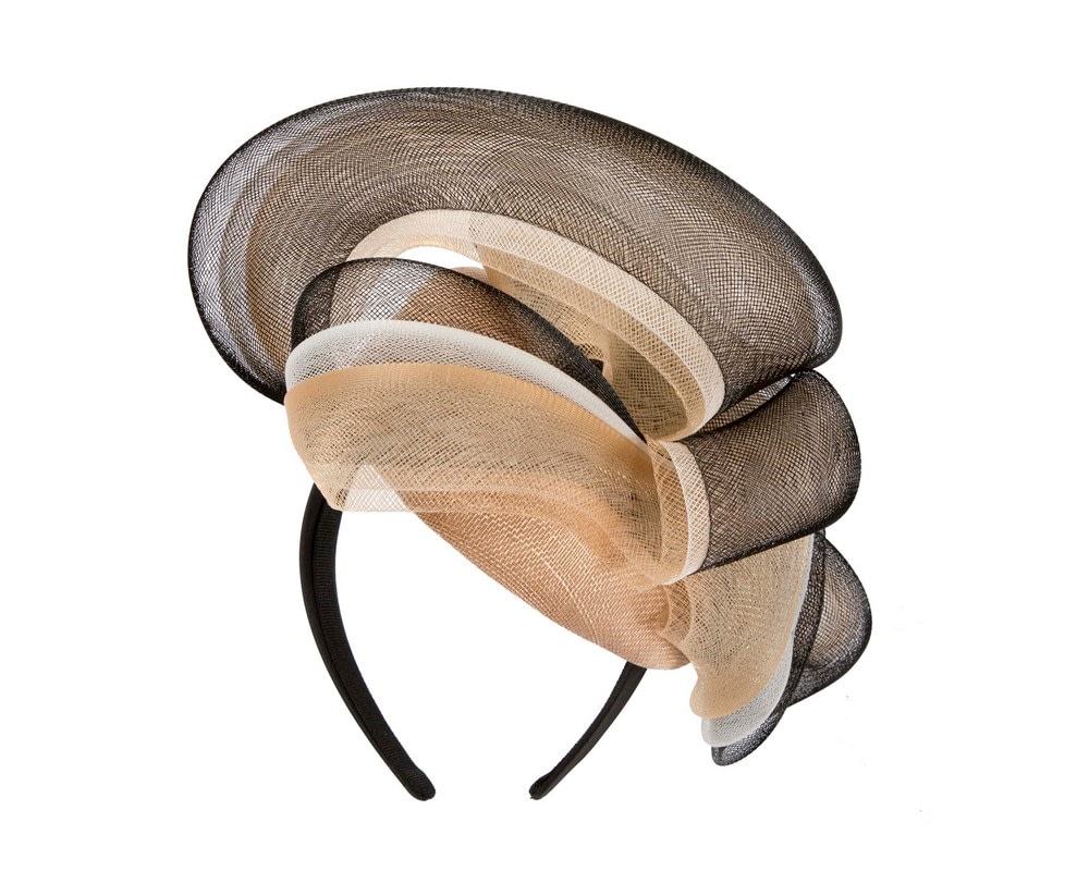 Large nude and black fascinator by Fillies Collection - Fascinators Online Large nude and black fascinator by Fillies Collection - Image 6