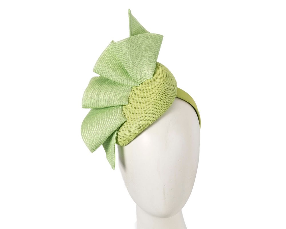 Fascinators Online - Lime green racing pillbox fascinator by Fillies Collection