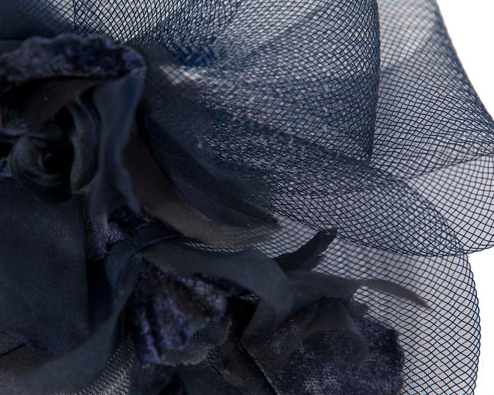 Dark navy cocktail hat by Cupids Millinery - Image 5