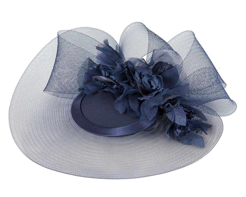 Fascinators Online - Navy cocktail hat by Cupids Millinery