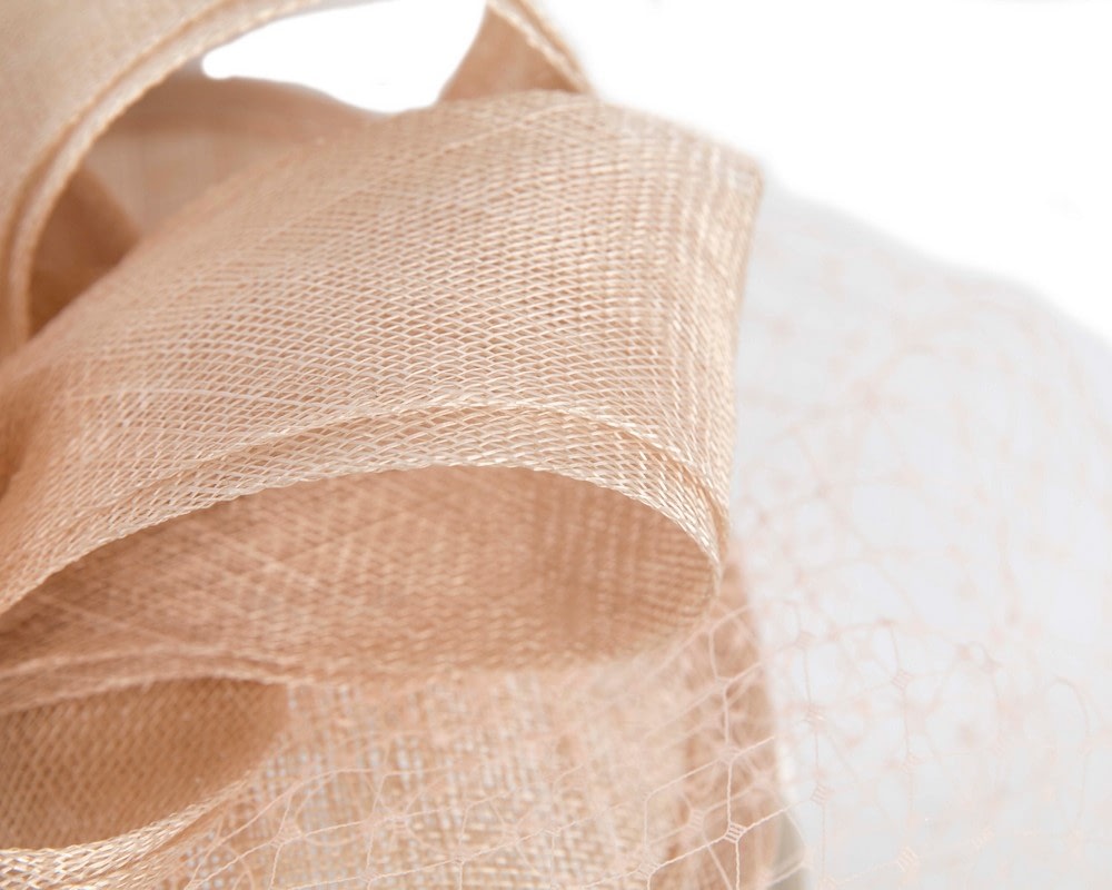 Nude fascinator with face veil by Max Alexander - Fascinators Online Nude fascinator with face veil by Max Alexander - Image 3