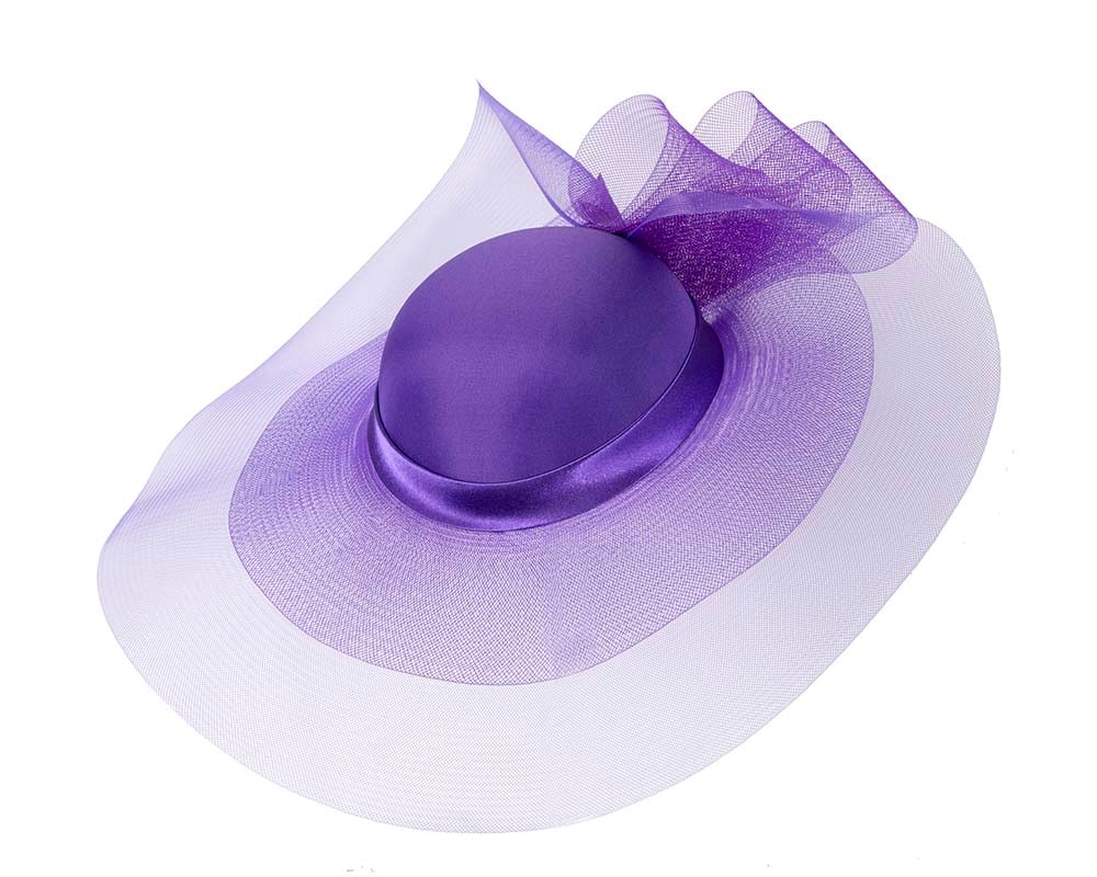 Fascinators Online - Custom made purple wide brim hat by Fillies Collection