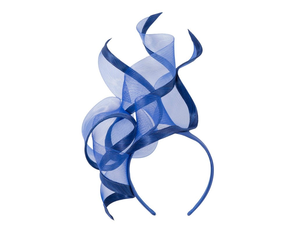 Fascinators Online - Bespoke royal blue navy racing fascinator by Fillies Collection