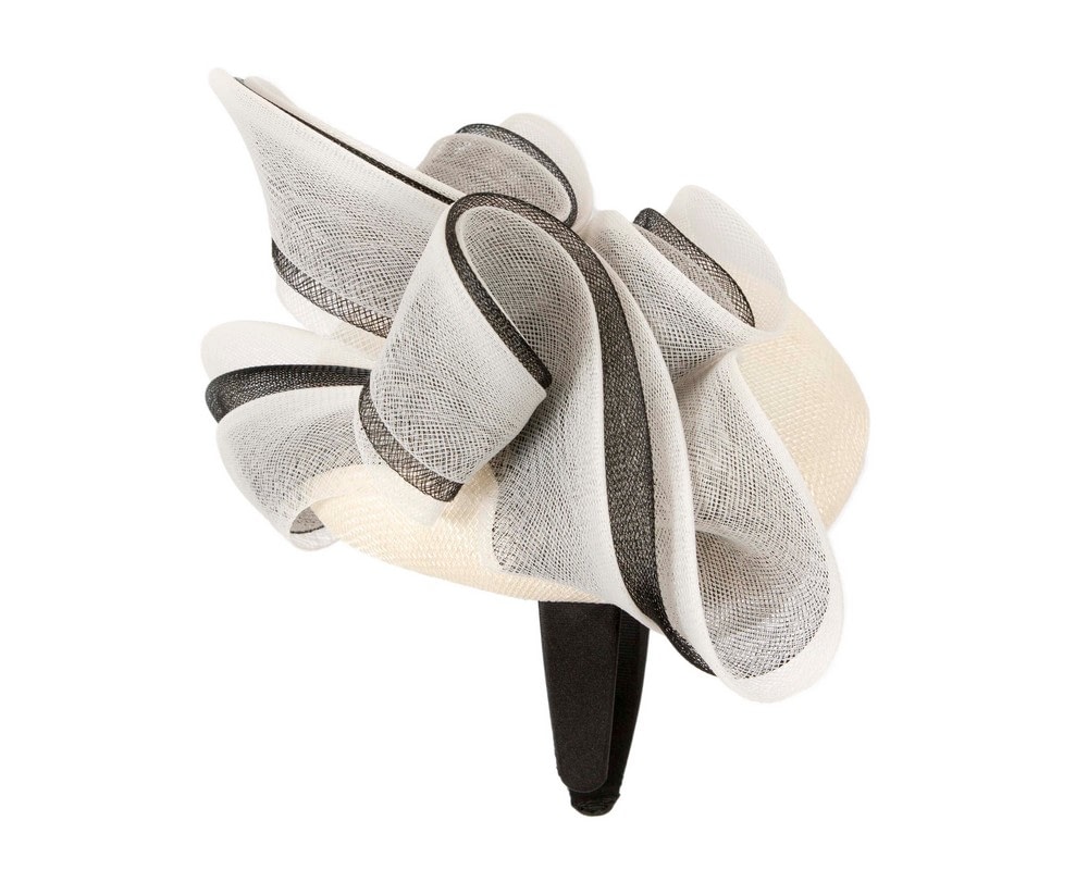 Large cream and black fascinator by Fillies Collection - Image 4