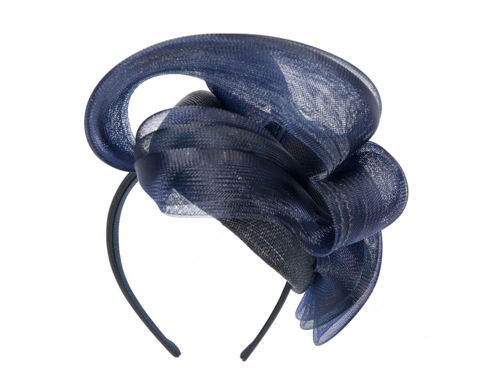 Large navy fascinator by Fillies Collection - Image 6
