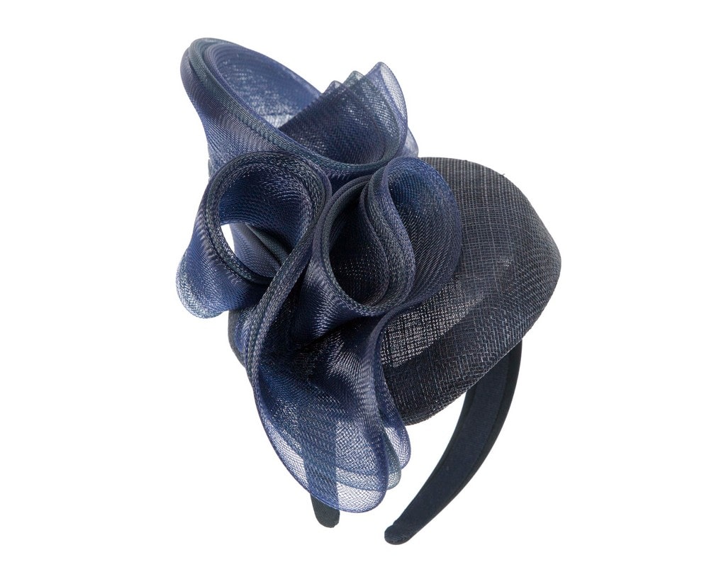 Large navy fascinator by Fillies Collection - Image 4