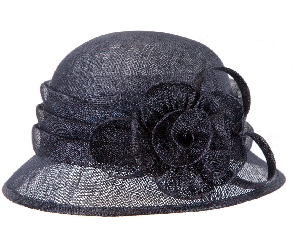 Navy cloche racing hat by Max Alexander - Image 3