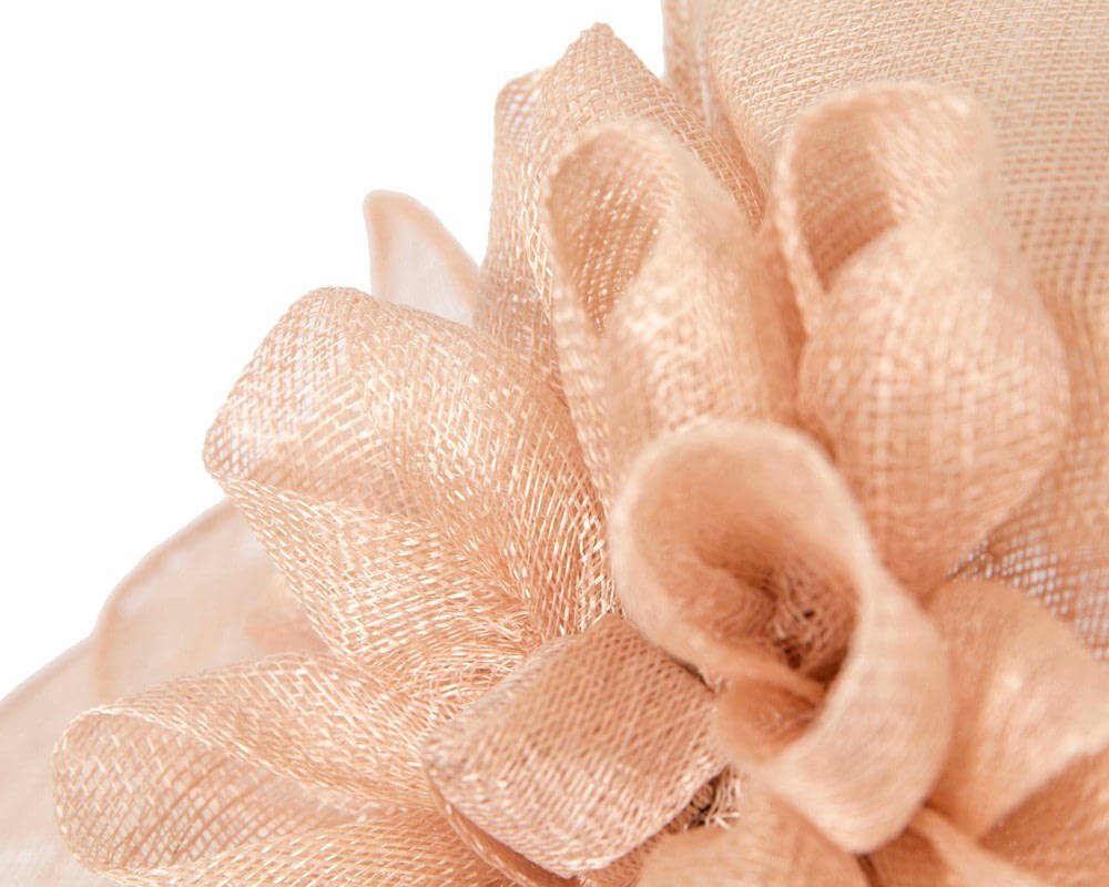 Wide brim nude sinamay fashion hat by Max Alexander - Fascinators Online Wide brim nude sinamay fashion hat by Max Alexander - Image 5