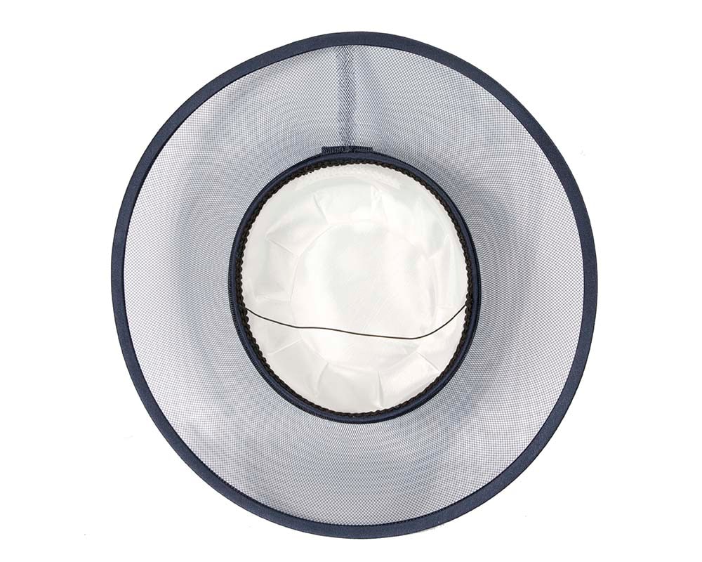 Navy boater hat by Cupids Millinery Melbourne - Fascinators Online Navy boater hat by Cupids Millinery Melbourne - Image 5