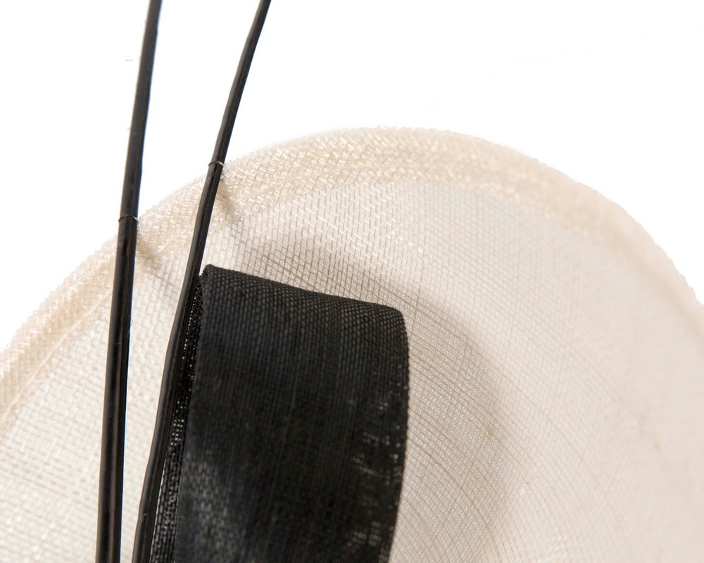 Bespoke cream & black sinamay fascinator by Max Alexander - Image 3