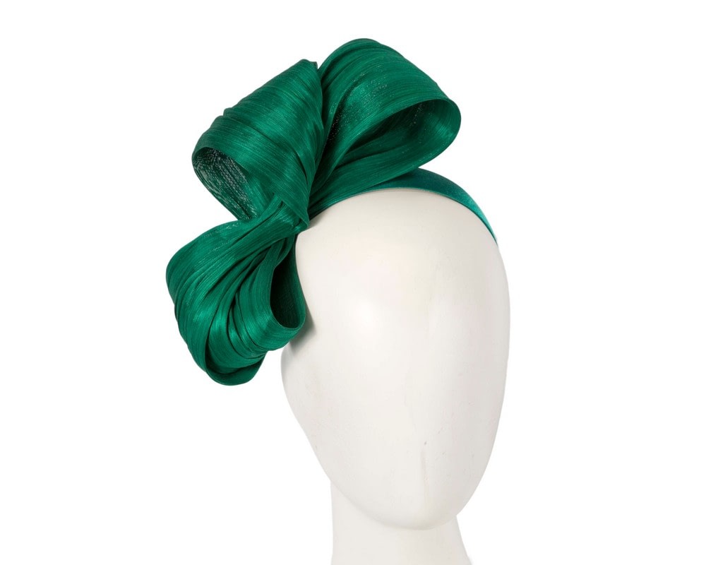 Fascinators Online - Dark green bow racing fascinator by Fillies Collection