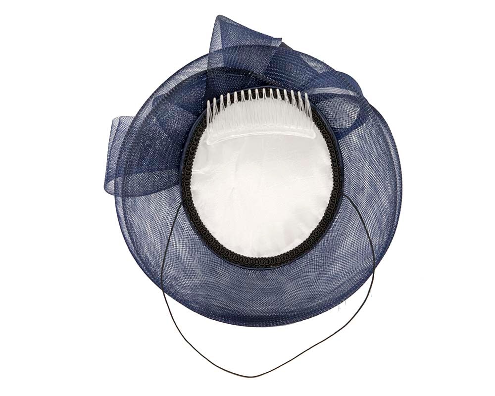 Navy custom made cocktail hat by Cupids Millinery - Fascinators Online Navy custom made cocktail hat by Cupids Millinery - Image 4