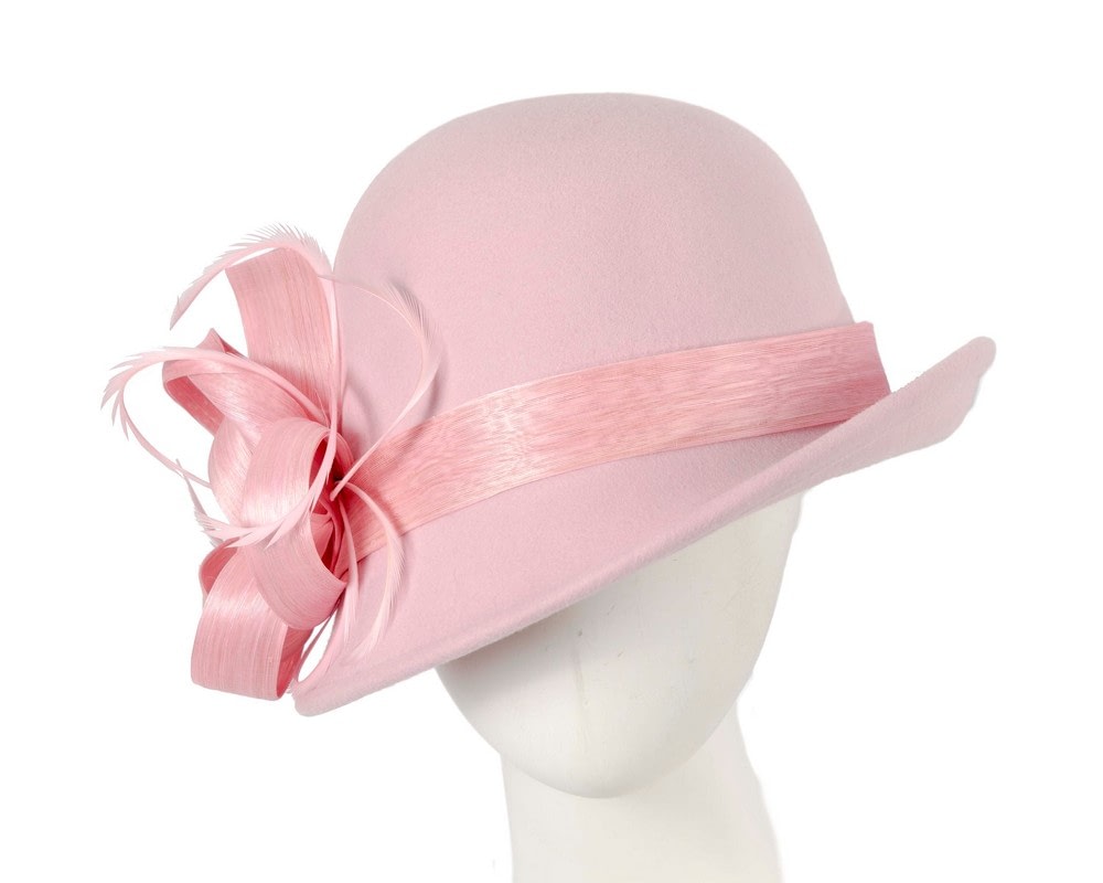 Fascinators Online - Pink winter fashion hat by Fillies Collection