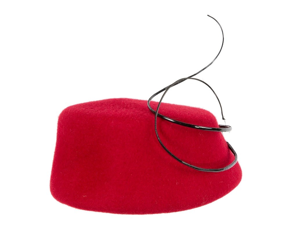Red winter racing fascinator by Fillies Collection - Image 6