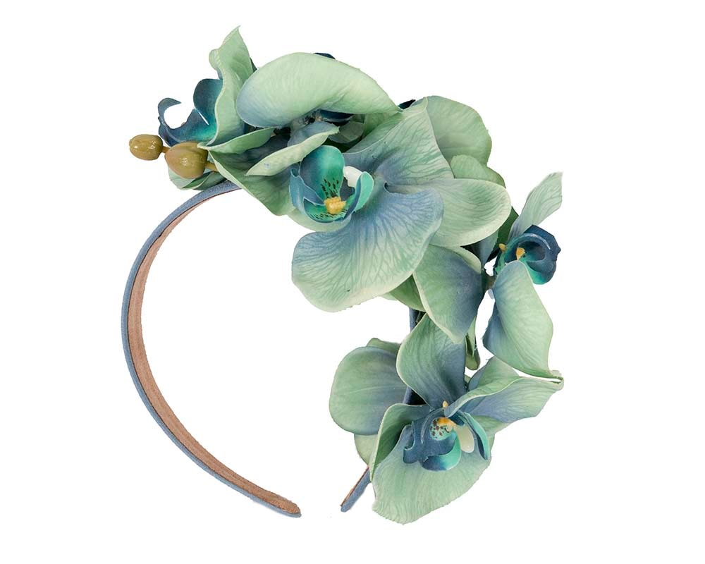 Fascinators Online - Realistic aqua orchid flower headband by Fillies Collection