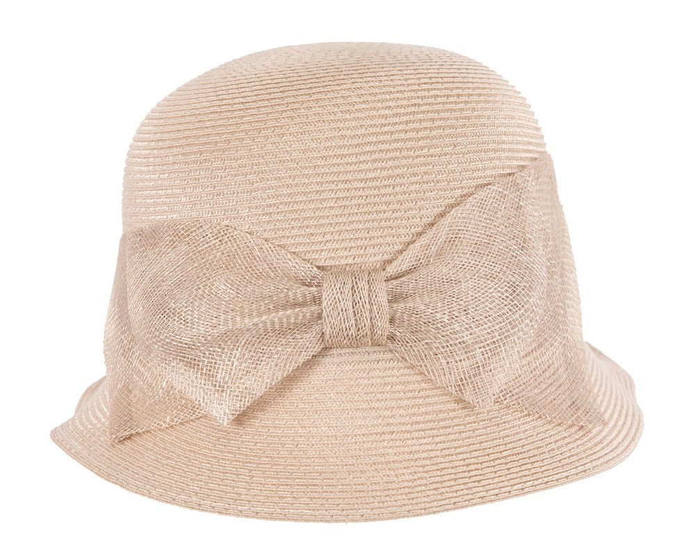 Beige cloche hat with bow by Max Alexander - Image 4