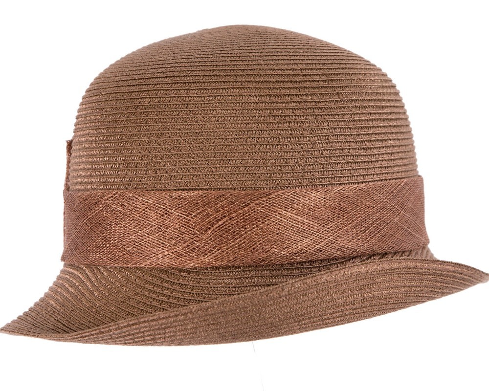 Brown cloche hat with bow by Max Alexander - Fascinators Online Brown cloche hat with bow by Max Alexander - Image 3