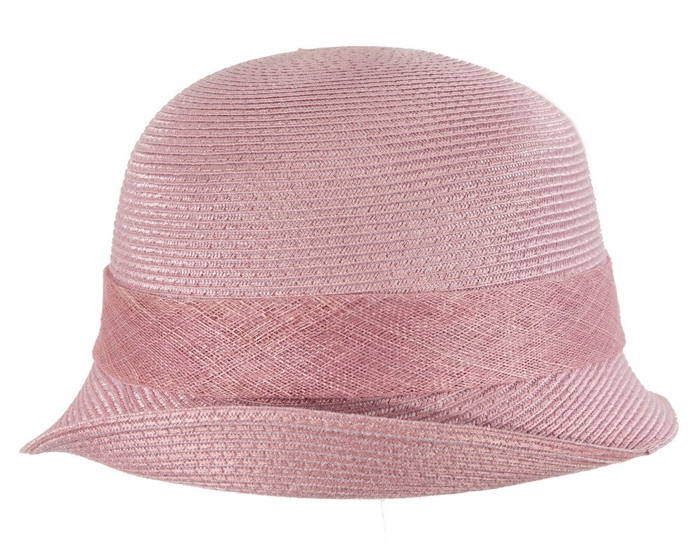 Dusty pink cloche hat with bow by Max Alexander - Image 3