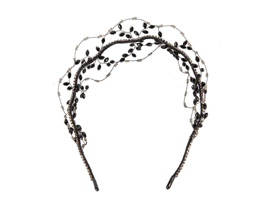 Fascinators Online - Delicate black fascinator headband