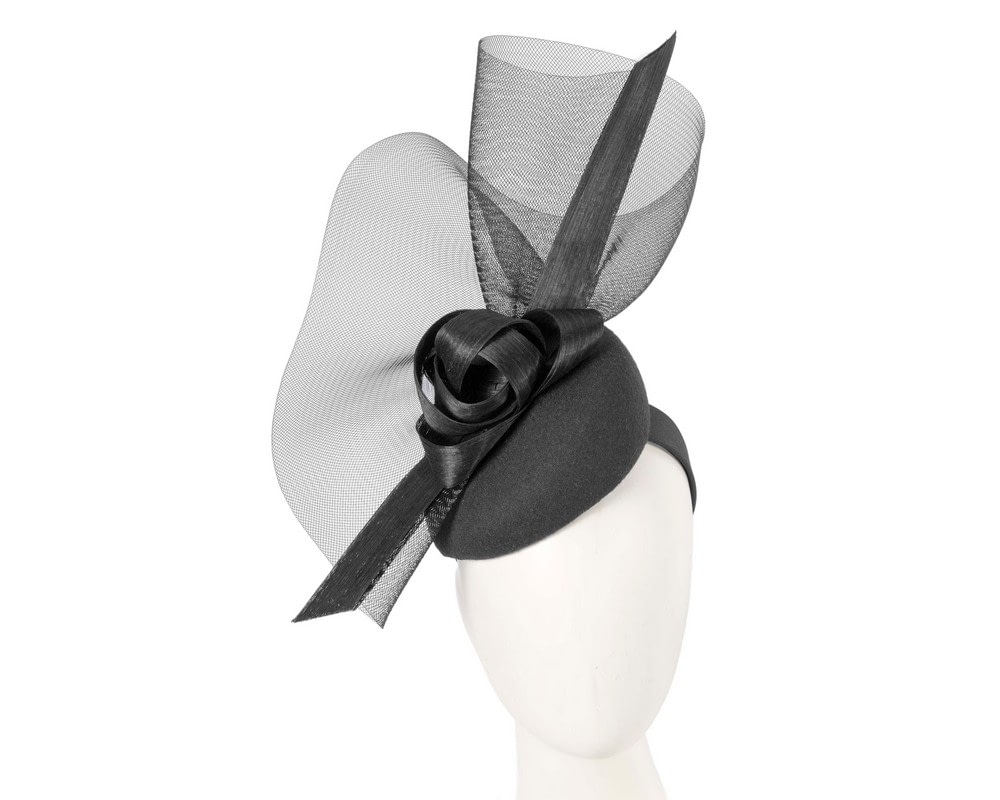 Fascinators Online - Bespoke black winter racing fascinator by Fillies Collection