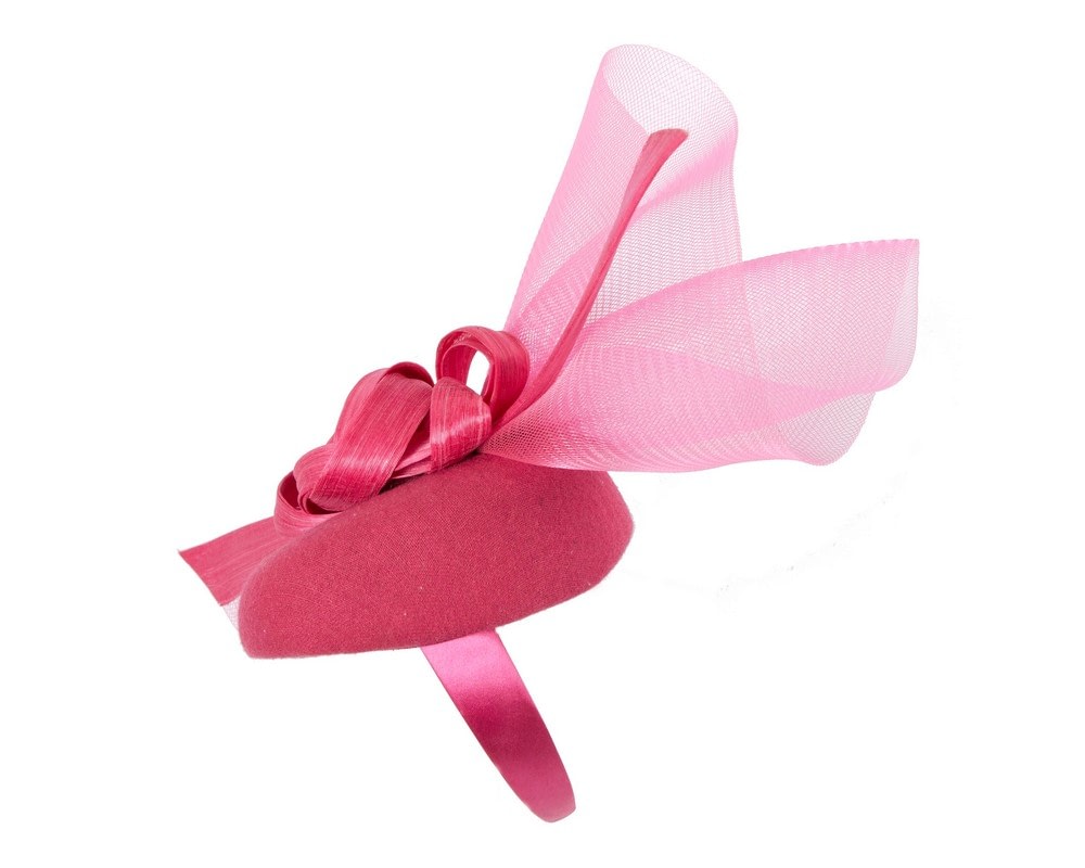 Bespoke fuchsia winter racing fascinator by Fillies Collection - Image 3