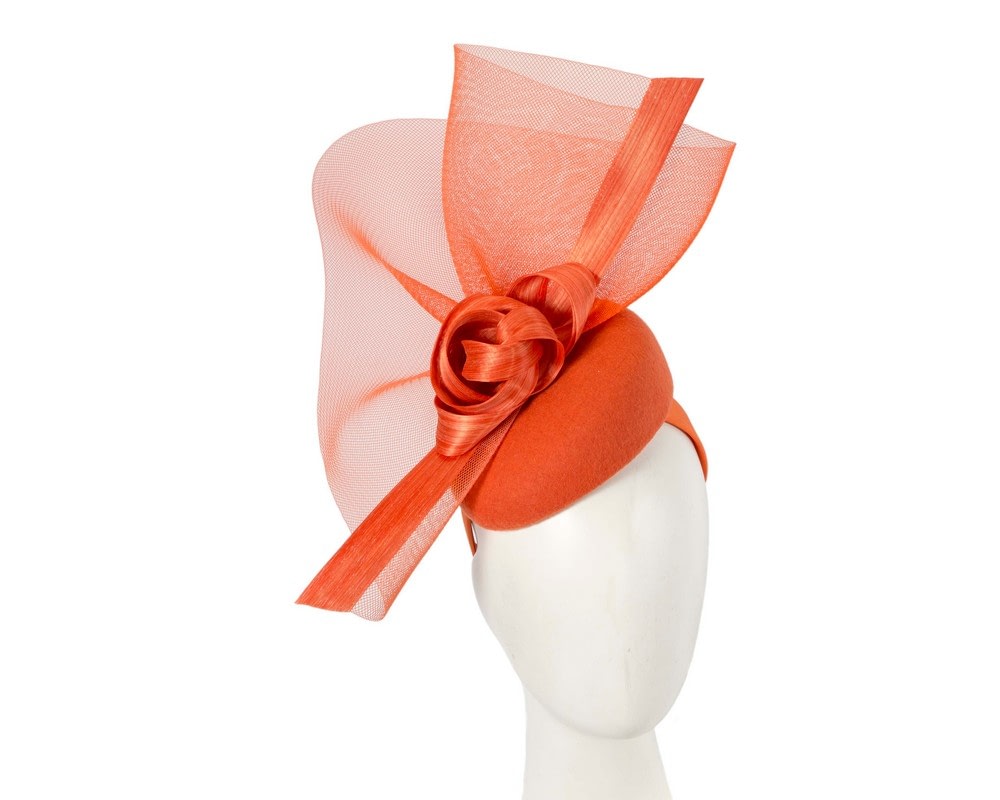 Fascinators Online - Bespoke orange winter racing fascinator by Fillies Collection