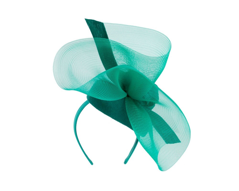 Bespoke teal winter racing fascinator by Fillies Collection - Image 6